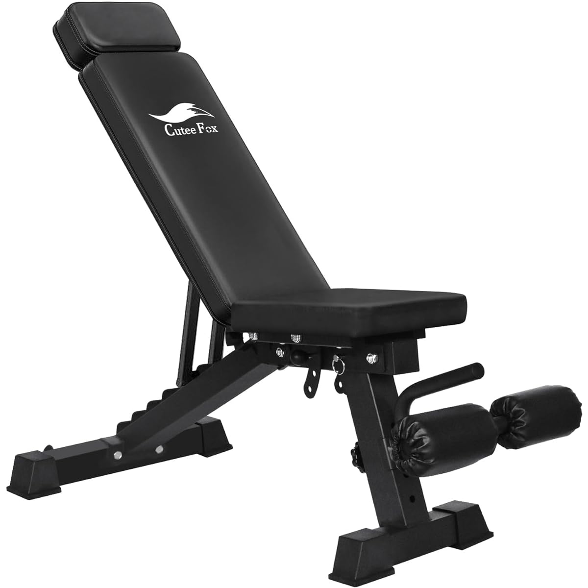 CuteeFox Training Bench, Multi-sit-up Bench, Load Capacity 300KG, Foldable Flat Bench, 7 Adjustable Levels, Abs, Back Dumbbell Bench, Convenient Storage, Japanese Instruction Manual Included 8040