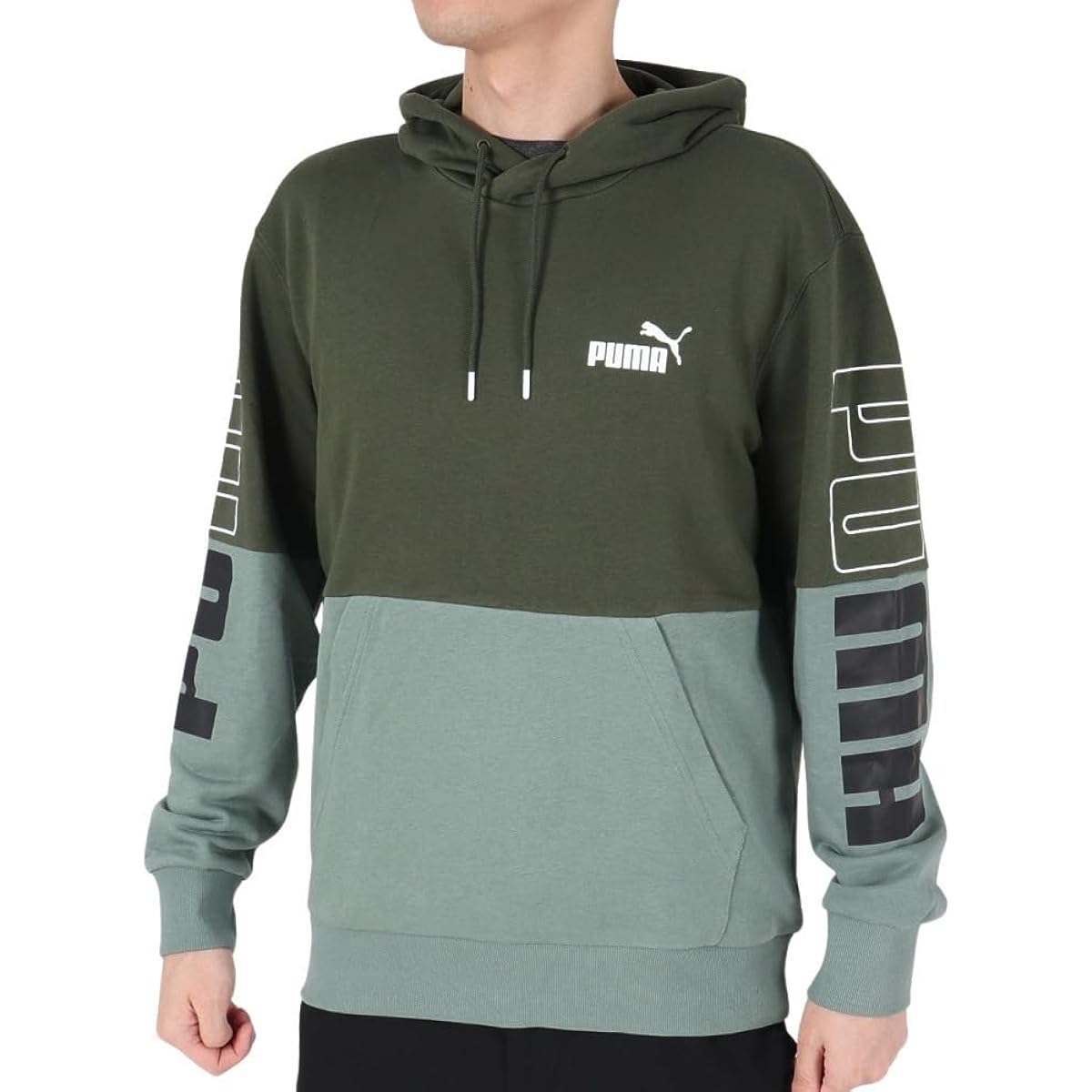 [PUMA] Fleece Sweatshirt Hoodie POWER Color Block Hoodie Sweatshirt TR 678492 Men's