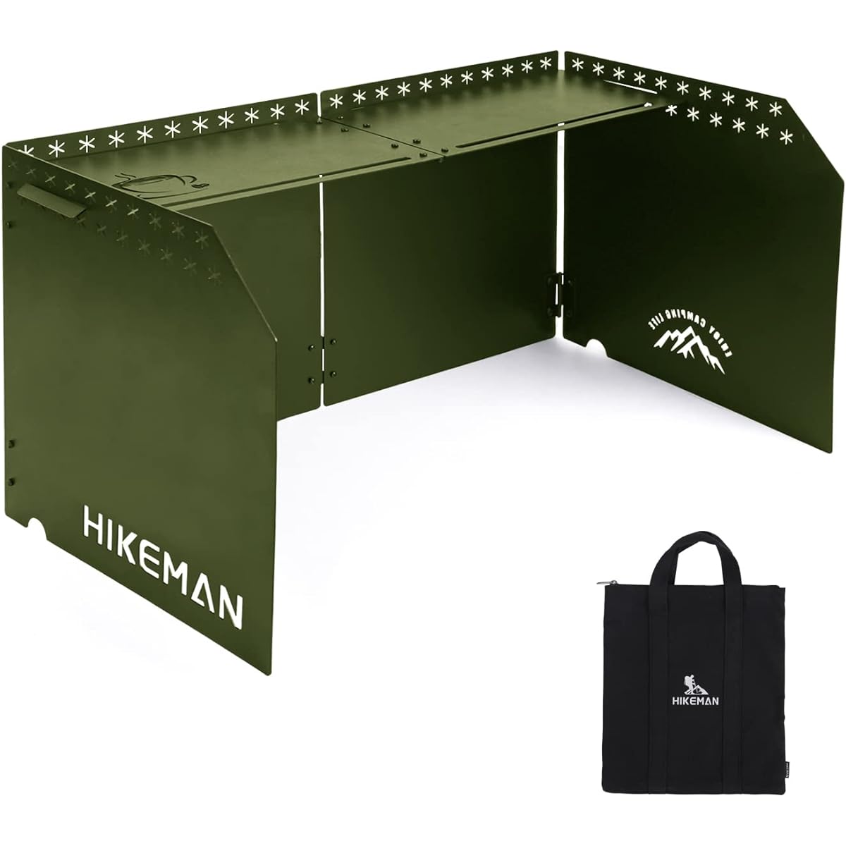 Windscreen Windshield Camping Windscreen Small Cassette Stove Windbreak Stove Windshield for Stovetop Black Carbon Steel Plate Height 25cm Foldable Storage Bag Included Camping Equipment