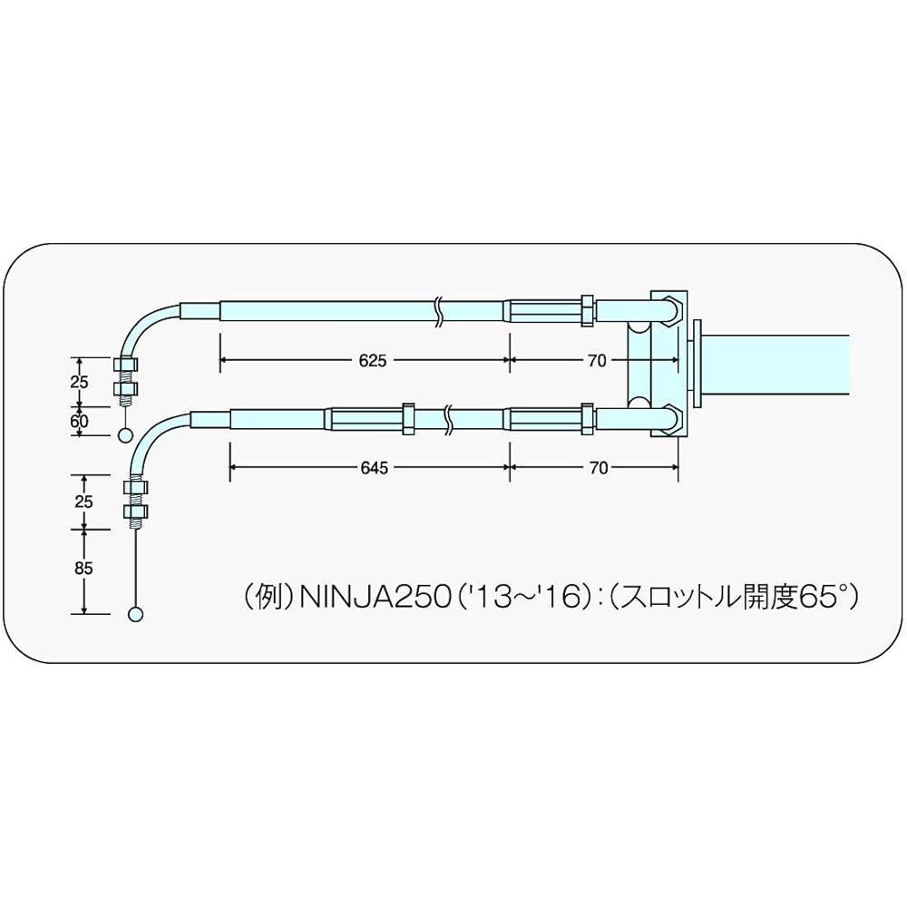 POSH 000234-34 NINJA250 (2013-2017) Motorcycle Repair Cable (Pull & Back) Set