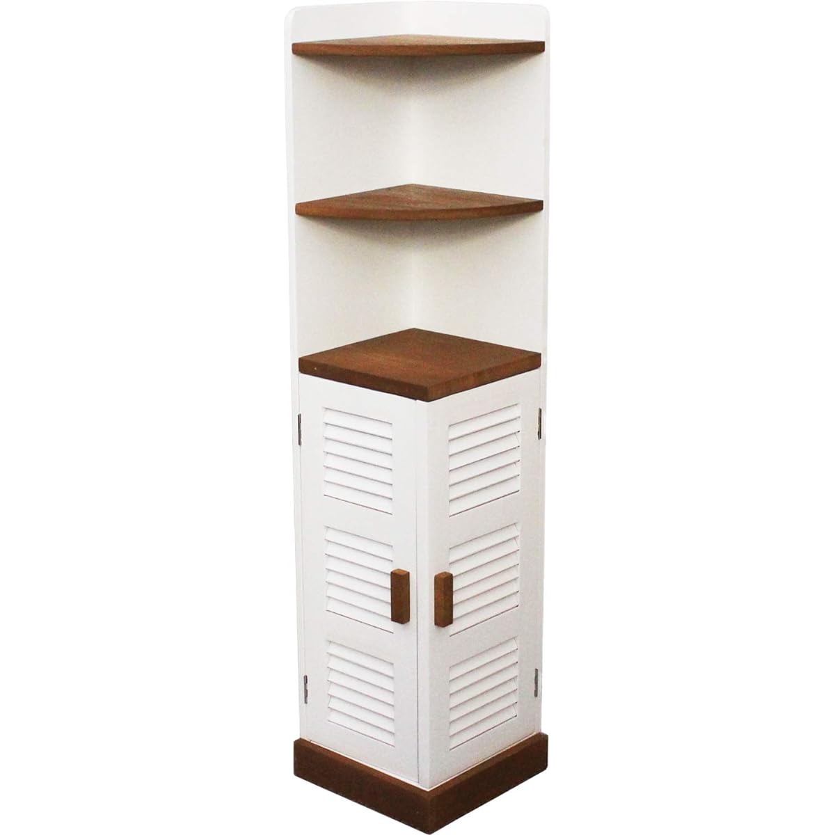 OSMAC Toilet Storage White High Louvered Door Toilet Corner Rack BA-173