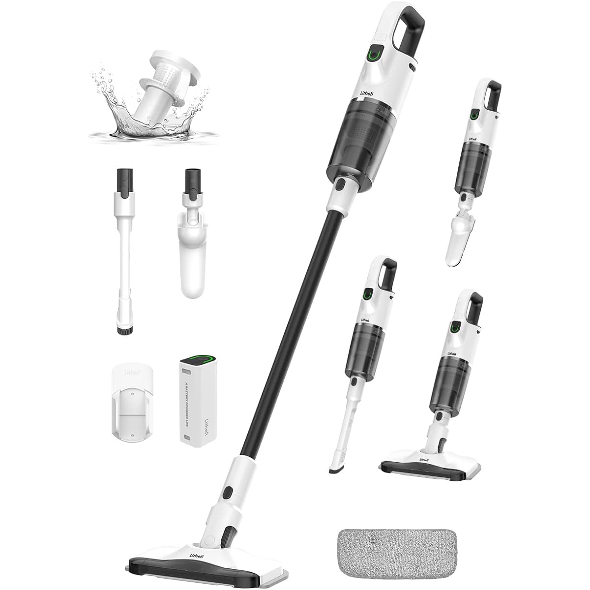 Litheli Cordless Vacuum Cleaner Stick Cleaner Battery Removable