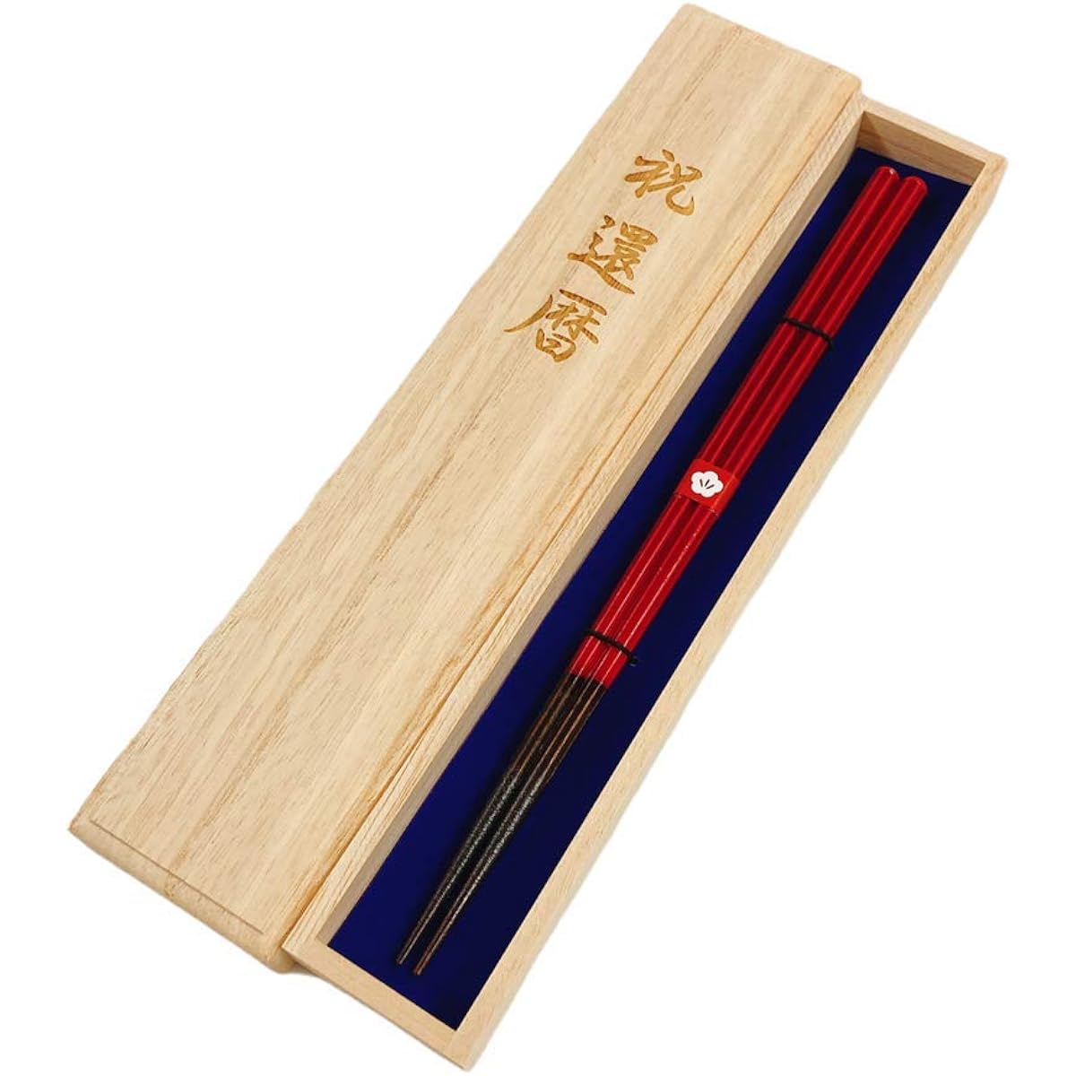 Chopsticks, dishwasher, octagonal dye carving, red, dishwasher safe, paulownia box and wrapping included, 60th birthday, 60th birthday gift, gift, celebration, grandpa, grandma, father, mother, mother [41]