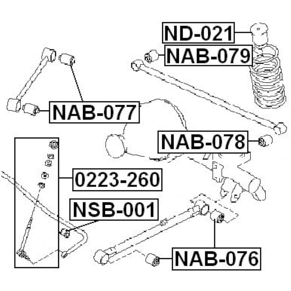 55240AD010 -Nissan rear bumper spring -Febest