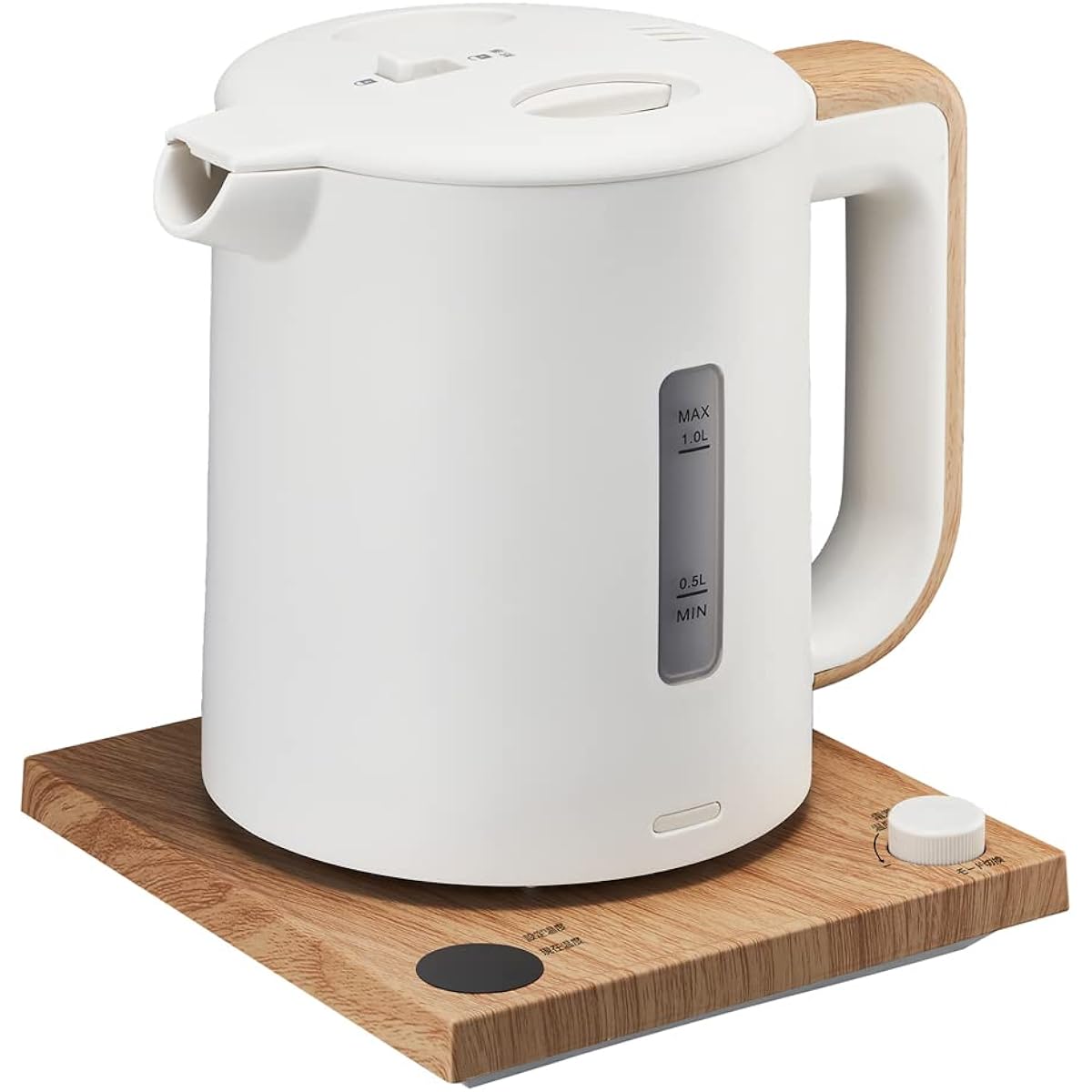 Doshisha Electric Kettle Temperature Adjustable Electric Kettle 1.0L Temperature Adjustment Function (1℃ increments 50-100℃) Heat Retention Function (30 minutes at the set temperature) Natural Wood