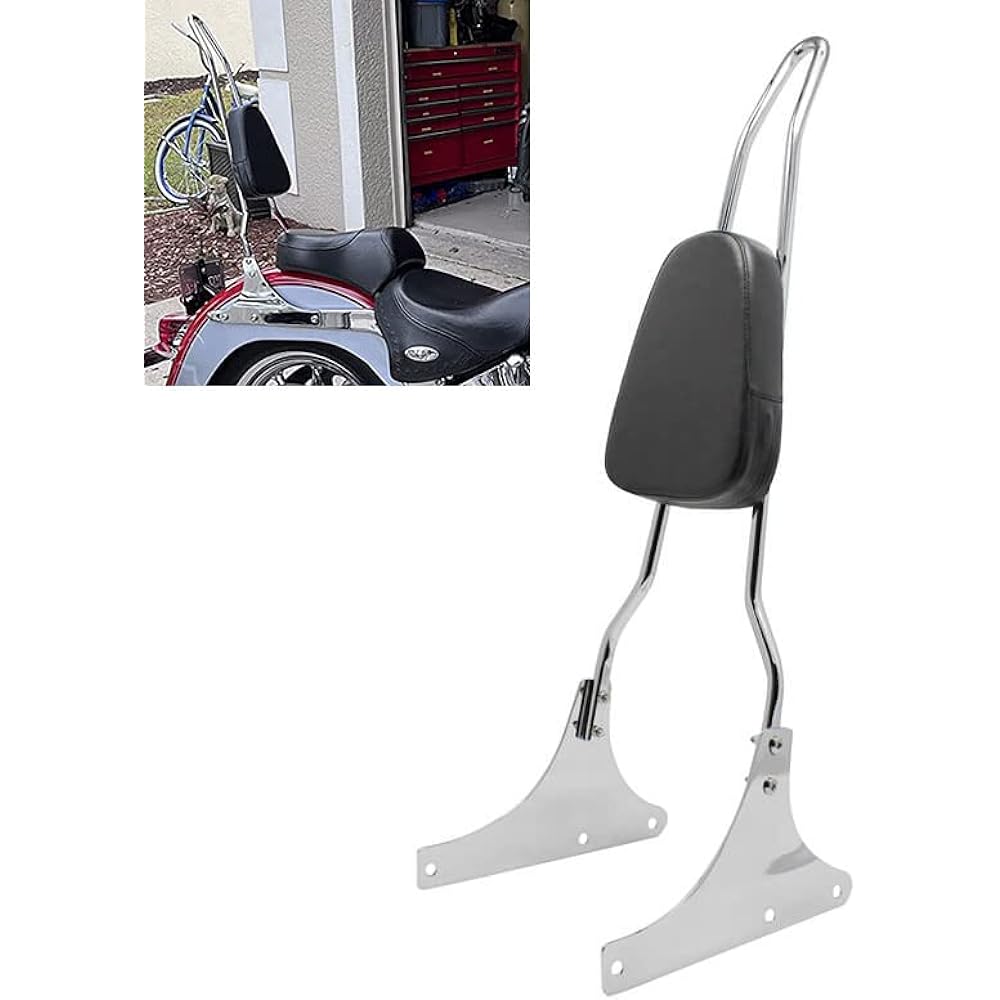 Motaux Passenger Sissy Bar Backrest Harley Heritage Softail FLSTC/Springer FLSTS/Fatboy EFI FLSTF, Chrome