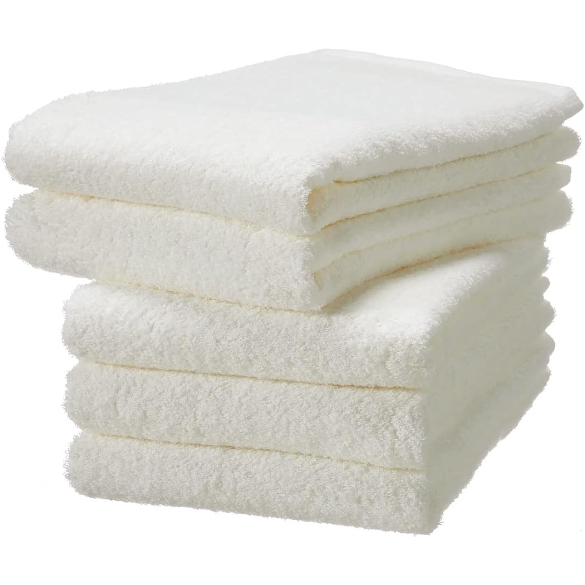 Organic Bath Set of 5 Bath Towels Made in Japan Senshu Towel (Approx. 60 x 120cm) Off White