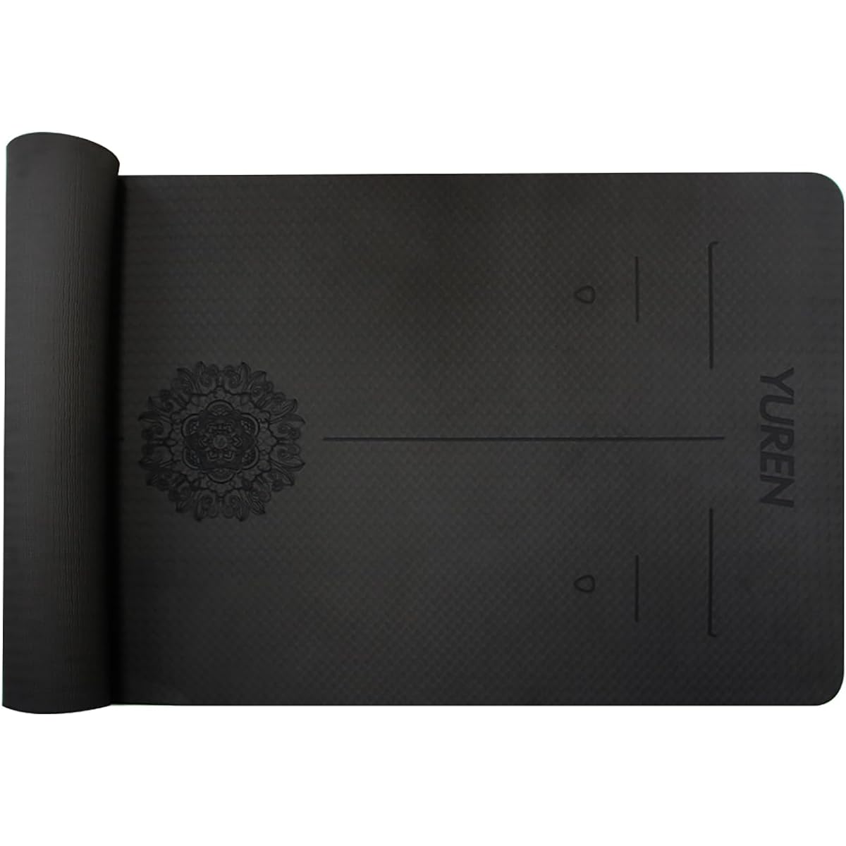 YUREN Yoga Mat 10mm Wide 80cm x 185cm TPE Ring Protection Material Muscle Training Mat Exercise Mat Training Mat Double Side Non-Slip Lightweight Durable Storage Bag Included Easy Storage