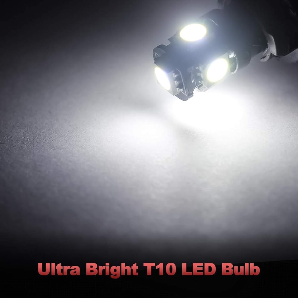 T10 LED bulb YORKIM Made six -generation car in -car lamp W5W 194 168 2825 T10 wedge 5SMD 5050 replacement number clearance lamp high -brightness Ministry of Environment (10 pieces)