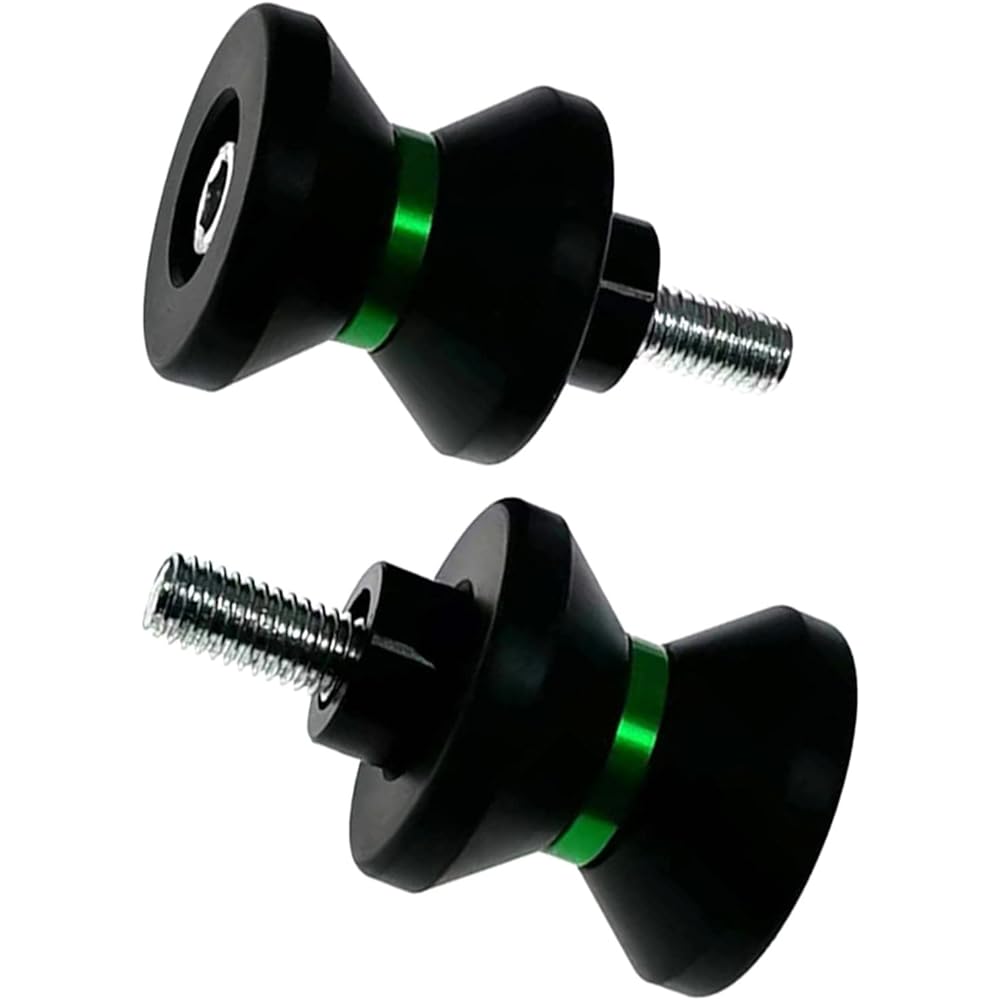 Stand Screw Slider Suitable for Motorcycle Swing Arm Spool Slider Swing Arm M6 for Yamaha FZ-1N FZ1000 FZ-8N FZ800 MT-03 MT-09 MT-10 YZF R1 YZF R6 TDM900 (Color: Green)