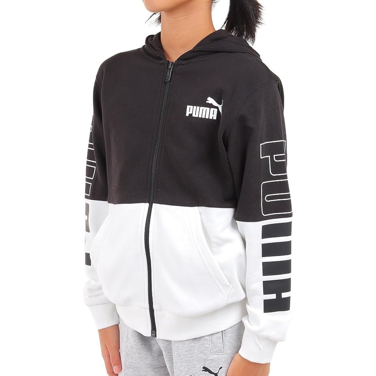 [PUMA] Fleece Fleece Sweatshirt Parka Sweatshirt POWER Color Block Hooded Jacket TR 678571 Boys