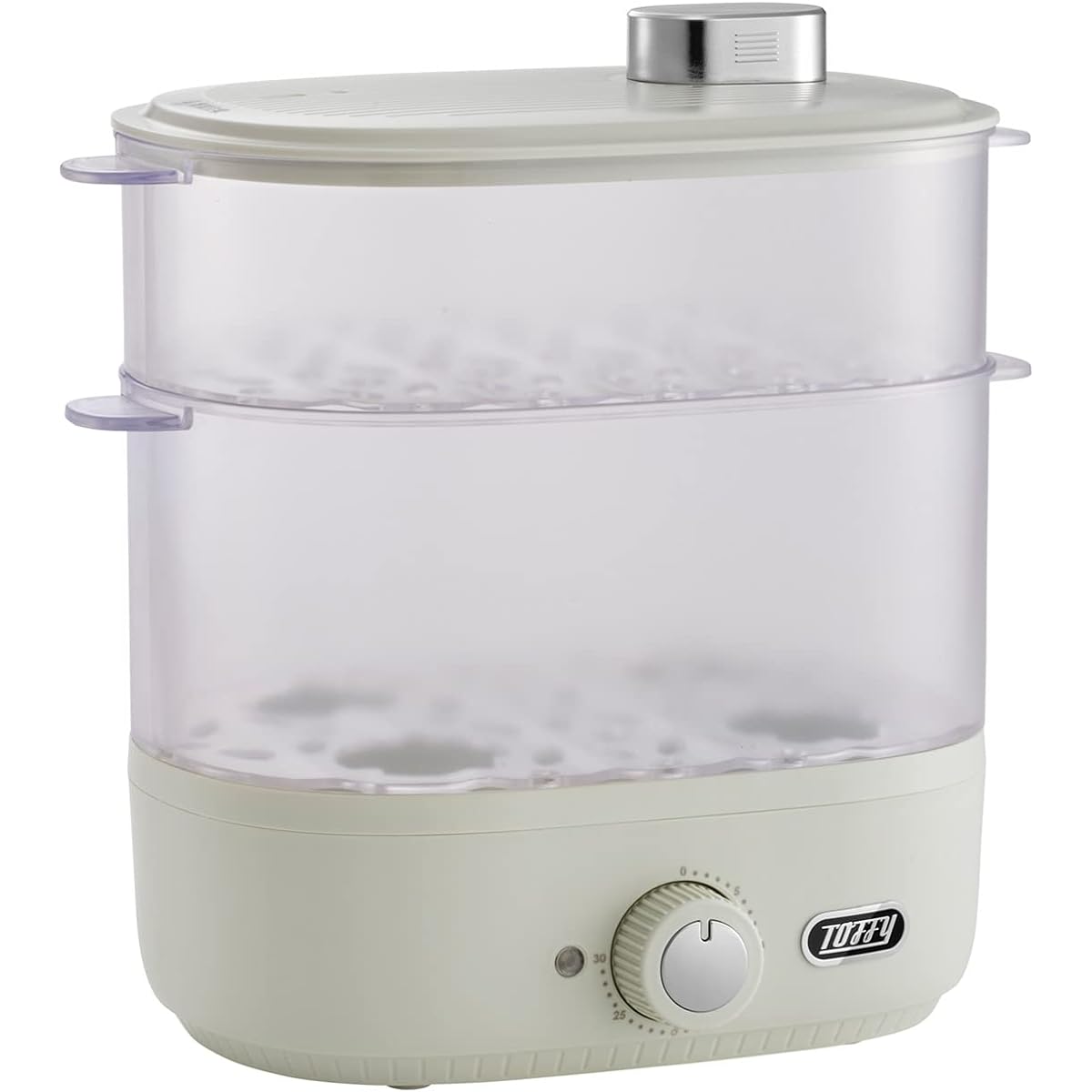 [Toffy] Compact food steamer K-FS1 (Ash white) Steamed dishes, Healthy, Top and bottom cooking at the same time, Timer included, Cooking cup included, Boiled eggs, Baby food K-FS1-AW