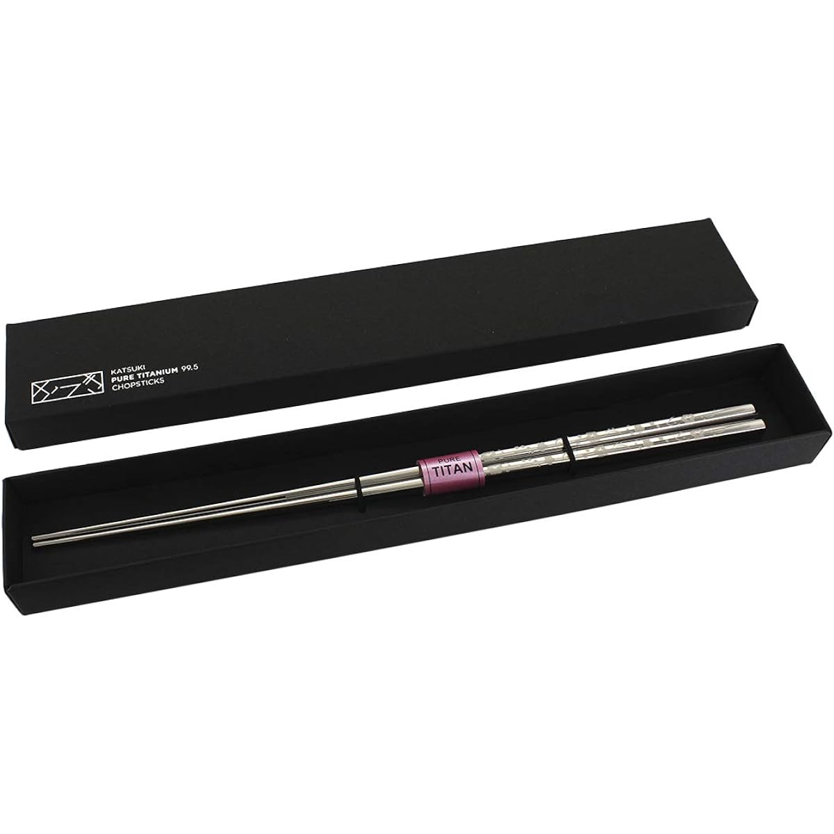 Domestic Titanium Chopsticks Japanese Style Carved Pattern Laser Engraved Pure Titanium Katsuki Chopsticks Plum Present Gift