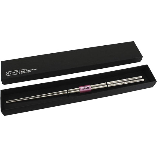 Domestic Titanium Chopsticks Japanese Style Carved Pattern Laser Engraved Pure Titanium Katsuki Chopsticks Plum Present Gift