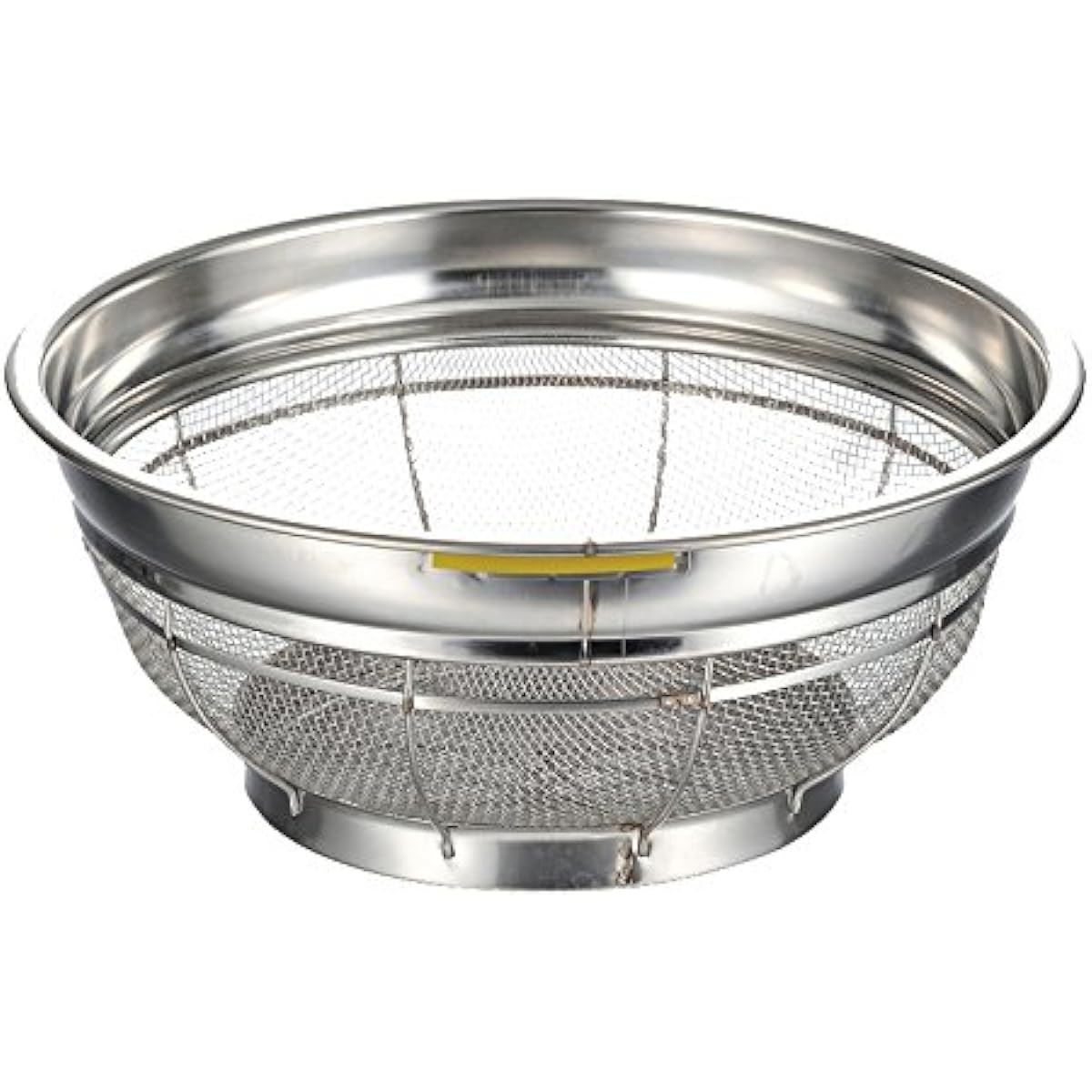 Benkei 18-8 Shallow colander, coarse mesh, with color bar, 50cm, yellow
