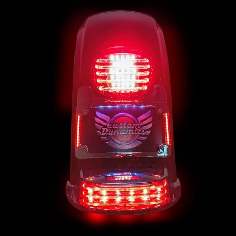 Rickrak Turn Signal Eliminator Kit 3 Radius Light Plate Frame H-D (Gloss Black)