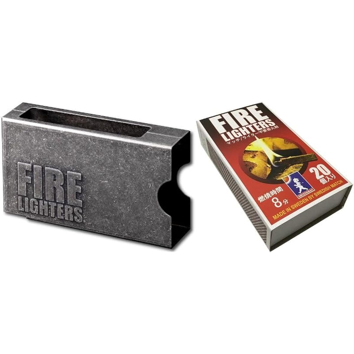 "With fire starter" FIRELIGHTERS SLEEVE CASE Firelighters Sleeve Case Fire Lighter Barbecue Camping Outdoor (Silver Barrel)