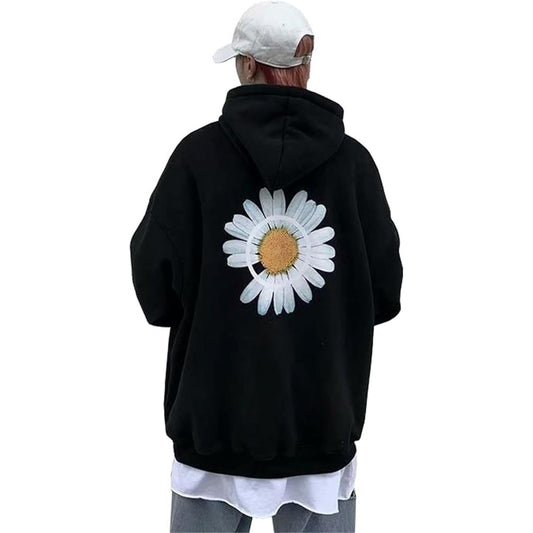 [ZXCVWWE] Men's Hoodie, Long Sleeve, Loose, Hooded, Floral Pattern, Spring Clothes, Autumn Clothes, Pullover, Stylish, Sweatshirt, Street Top, Sweatshirt, Sweatshirt, Top, Casual, Soft, Unisex