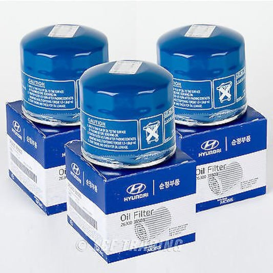 HYUNDAI Genuine OEM Kia oil Filter With washer (3 packs) 26300-35503 35504