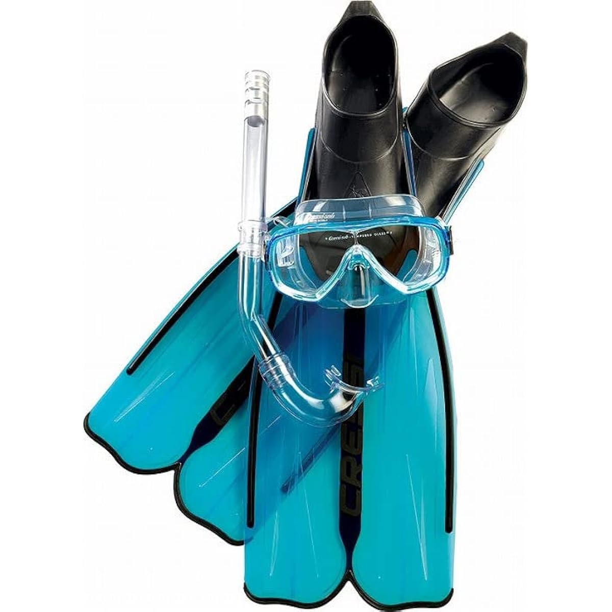 CRESSI snorkeling 3-piece set [RONDINELLA BAG] Full foot fin 1 lens mask simple snorkel [Genuine product]