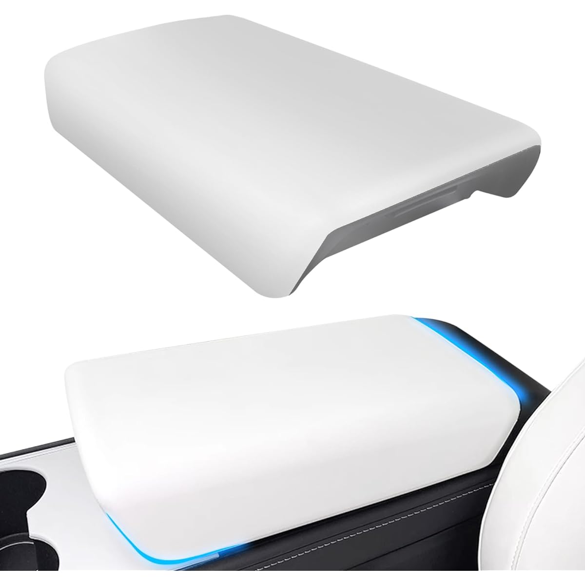 CUSDUSK Arm Rest Cover Tesla Model 3 Model Y for Model Y Center Console Protector Pad Waterproof Arm Rest Box Protection Cover In -vehicle Protection Decorative Accessories (White)