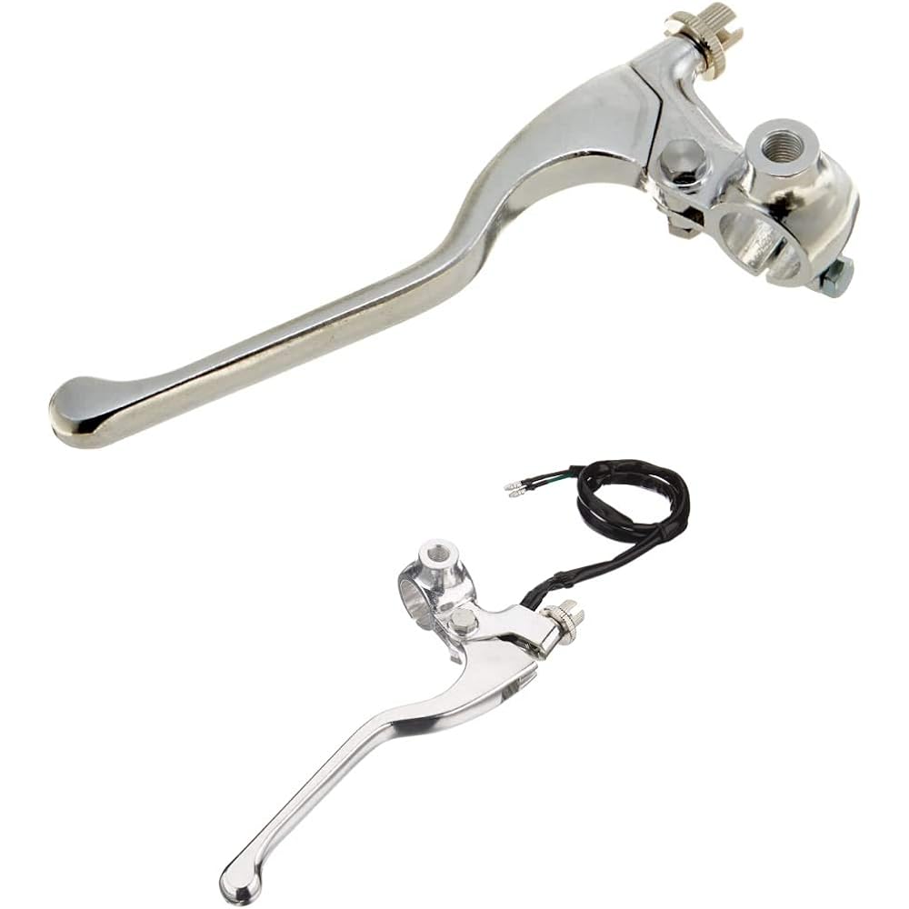 KITACO Right Lever & Holder Set (Long) MONKEY etc. with Mirror Holder Silver 525-0701301