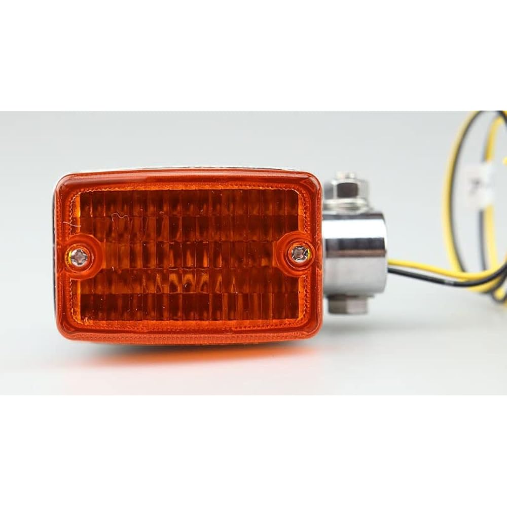 Kijima Motorcycle Bike Parts Turn Signal Lamp #470 Square Type Silver Body/Amber Lens General Purpose 219-5191