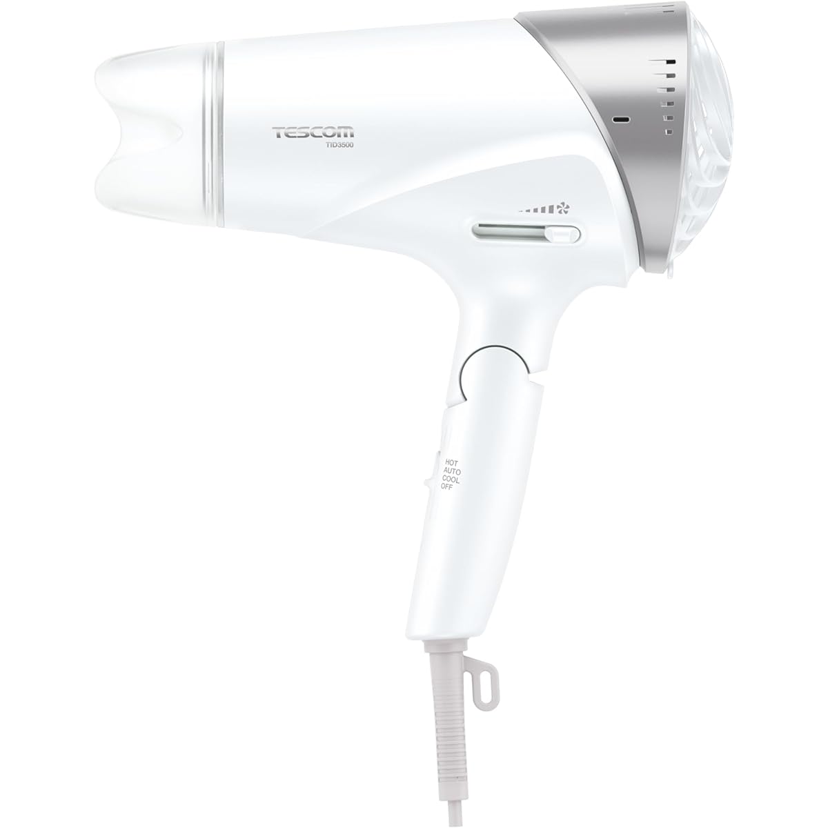 Tescom Hair Dryer Protect Ion Foldable Large Air Volume Quick Drying Cold/Hot Air Rack Plug Speedom White Genuine Product TID3500 W