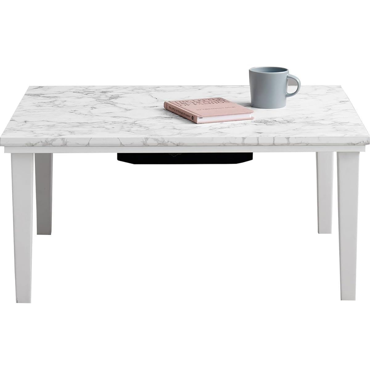 Hagiwara Kotatsu Kotatsu Table Marble Style Melamine Resin Painting [Korean Interior] Single Use Width 75 Depth 60 Height 40 White Alura 7560MWH