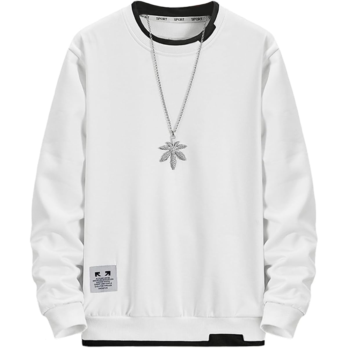 [OKJCON] Sweatshirt, Men's, Long Sleeve, Parka, Spring, Loose, Stylish, Casual, Plain, Pullover, Large Size