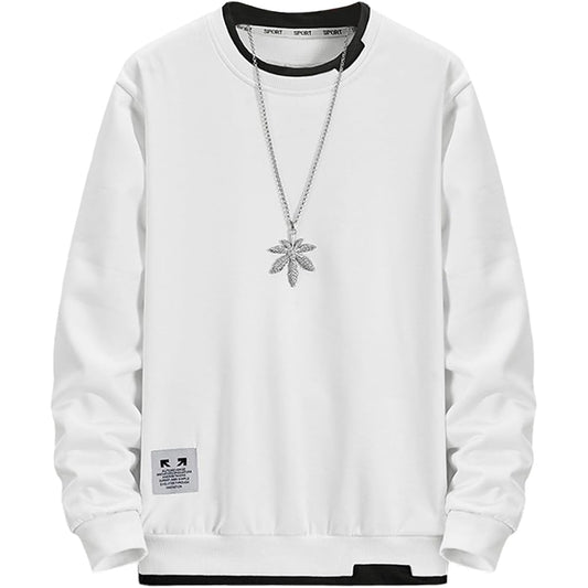 [OKJCON] Sweatshirt, Men's, Long Sleeve, Parka, Spring, Loose, Stylish, Casual, Plain, Pullover, Large Size