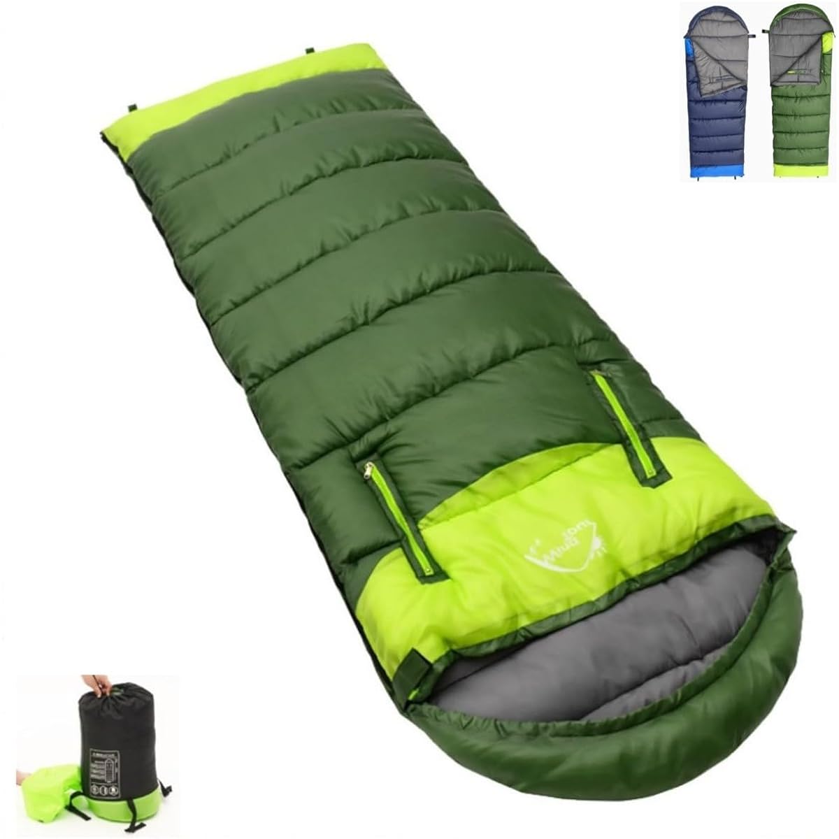 NAOTACK Sleeping Bag, Sleeping Bag, Connectable, Heat Retention, Hand and Foot Bags, Storage Bag Included, Compression Band Included, 1kg, Hollow Cotton, Left and Right Opening Can Be Selected, 3 Season Type