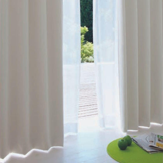 Seafield (Made in Japan) Flameproof Grade 1 Blackout Curtains, Set of 2, Width 100 x 185cm Length, Ivory, Washable, Thermal Insulation, Soundproofing NE-01