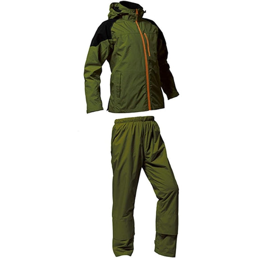 Yamazen Agricultural Rainwear Top and Bottom Set, Breathable Stretch (Double Sleeves with Zipper) (Abrasion Reinforcement Fabric) (Comes with Boot Compatible Cover) M Size Yellow AGS-4000M