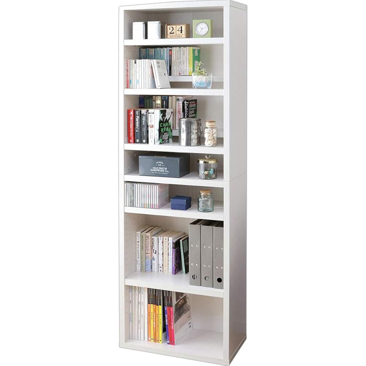 Iris Ohyama Bookshelf Large Capacity Slim Comic Rack Bookshelf Width 59 Off White BKSW-1860