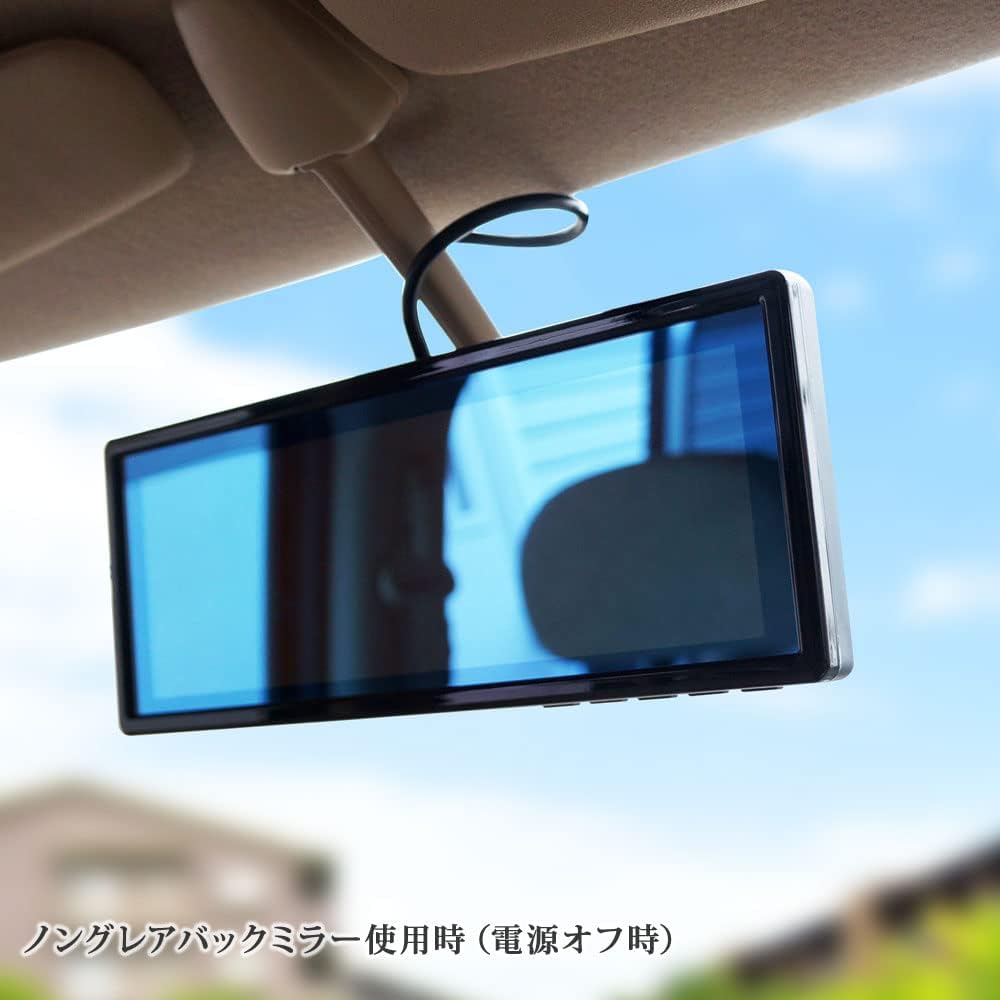 Rearview Mirror Monitor 9 Inch 3 Screen Rearview Mirror Monitor Split Screen Truck Rear Camera 12V 24V Compatible B393