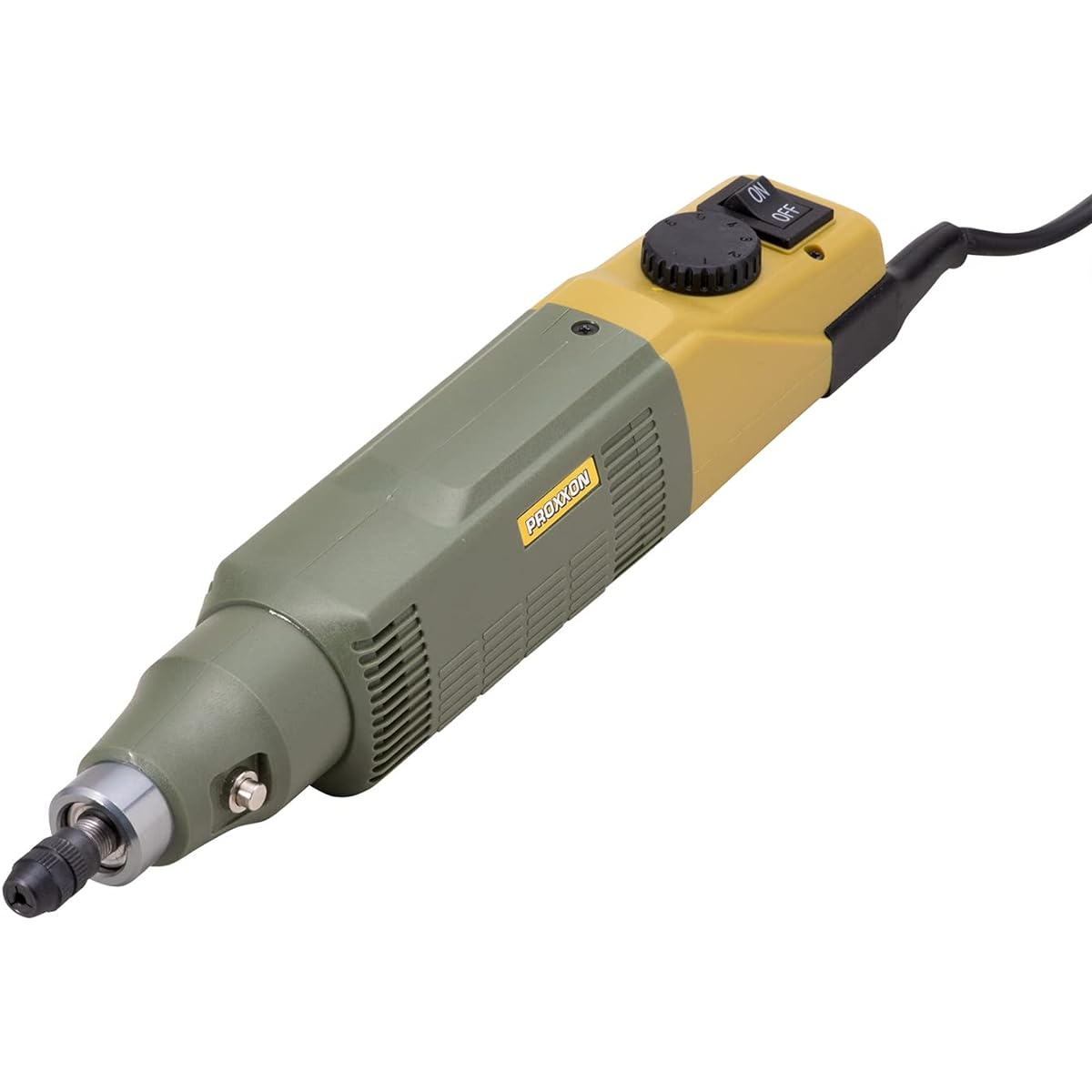 PROXXON Mini Router Uses a powerful DC magnet motor / Ideal for hard work / Adjustable rotation speed with stepless electronic control No.28400