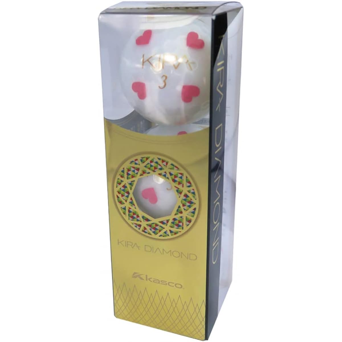 KASCO Golf Ball KIRA DIAMOND White Heart Pattern