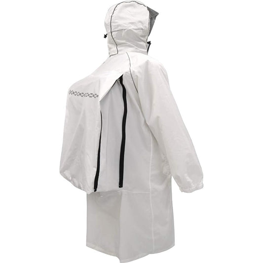 Koshin Rubber Raincoat White 3L Hood Detachable Giant Killing Coat GK-218 H0236AV