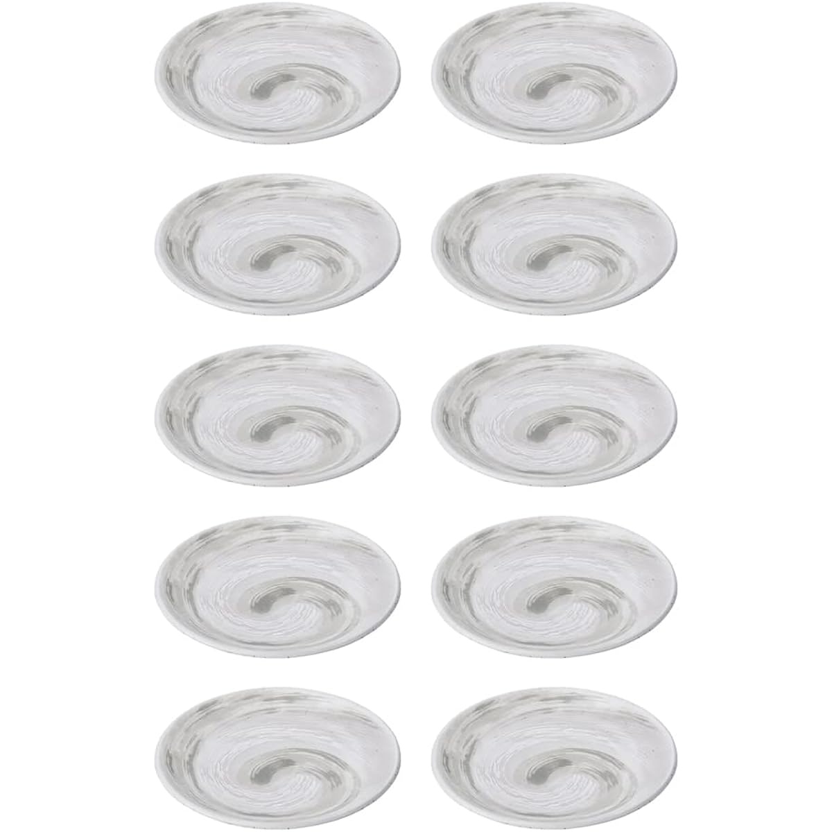 MARUKEI Round Plate / 16cm Flat Plate, Gray, Made in Japan, Unbreakable, Dishwasher Safe, Stackable "Uzushio" D276 GY 10 Piece Set [Commercial Set]