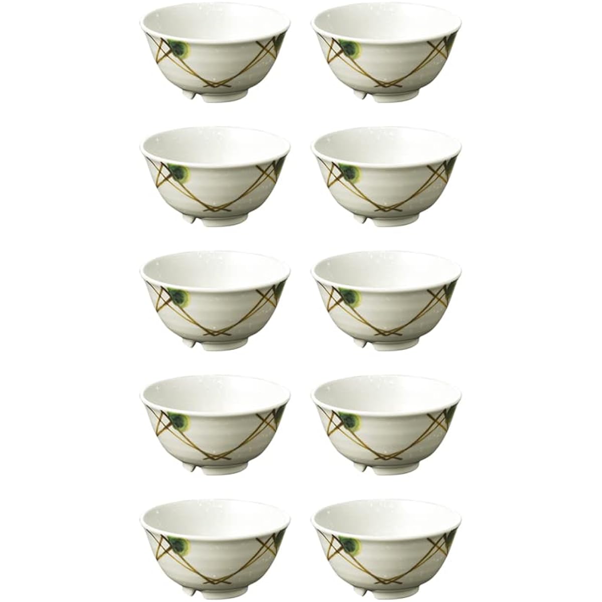 MARUKEI Tea Bowl/Round Tea Bowl, Small, Diameter 11.3cm, 290ml, Made in Japan, Unbreakable, Dishwasher Safe, Stackable "Shofu" A74 MKZ Set of 10 [Commercial Use Set]