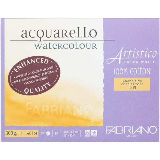 KUSAKABE Watercolor Paper Fabriano Artistico Extra White F6 Medium Grain 12 Sheets FXB-F6 F6