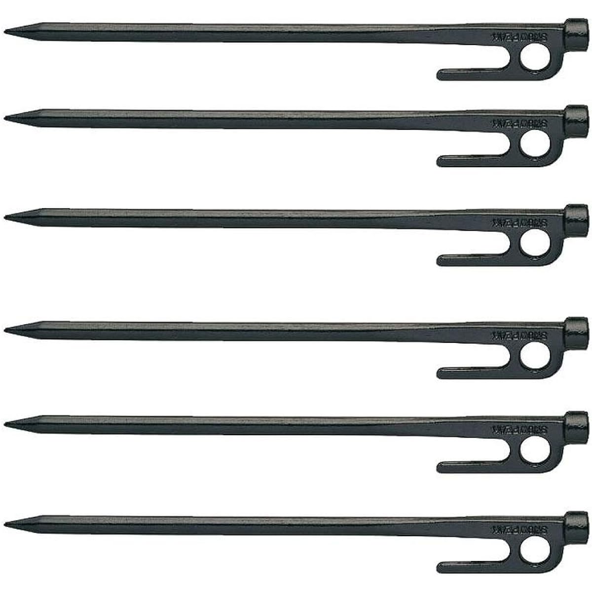 Snow Peak Solid Stake 20 [Set of 6] R-102 Alloy Steel Sturdy, Durable Black