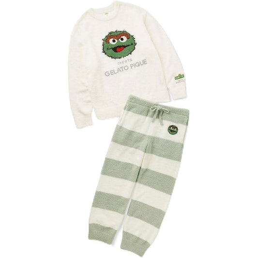 GELATO PIQUE Men's [SESAME STREET] [HOMME] Jacquard Pluot (GR-Green, L)