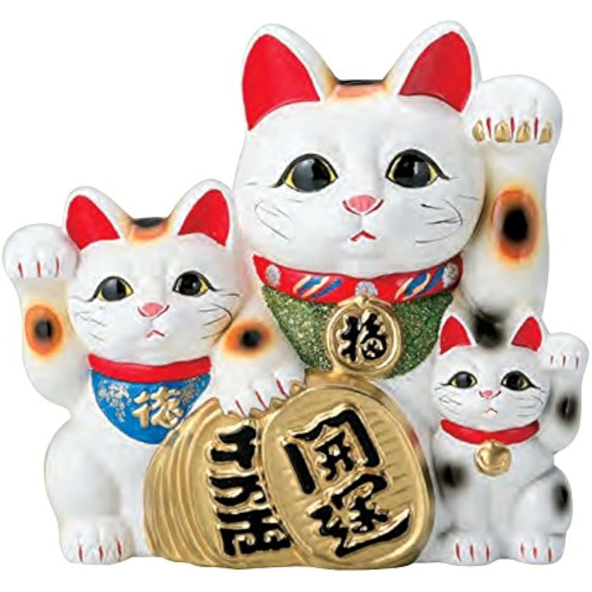 Domestic Tokoname Ware Lucky Cat Lucky Cat Three White Cats No. 10 765-17-904