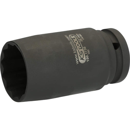 KS Tools Drive Shaft Impact Socket 12 Points Thin Wall 3/4" 36mm 150.1736