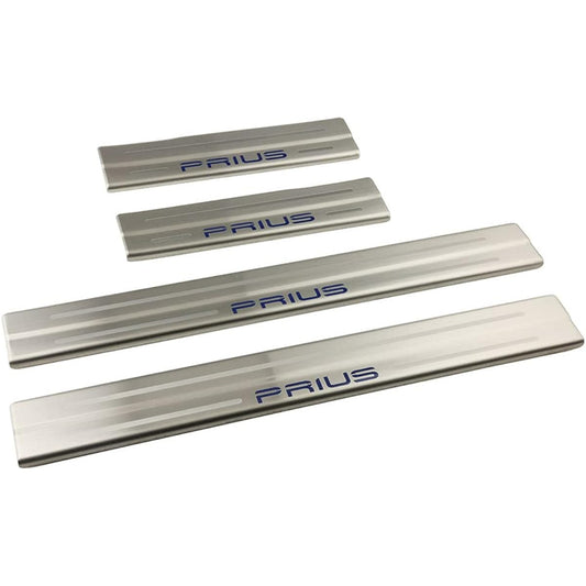 Tokutoyo Prius PHV PRIUS 50 Series ZVW50 ZVW51 ZVW55 Scuff Plate Side Step Cover Protection Door Guard 304 Stainless Steel with Logo 4P