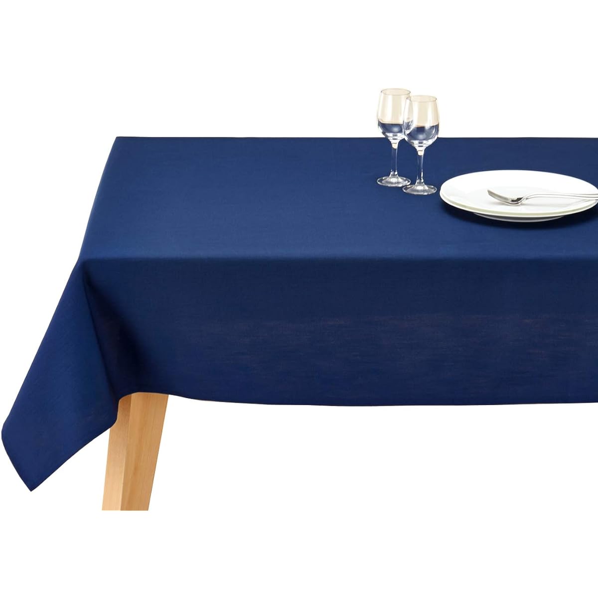Blooming Nakanishi Tablecloth Delicious Color (Egg Plant (Navy Blue) / 130 x 200cm) For 4 People, Water Repellent, Rectangular, Plain, Machine Washable (Water Repellent Finished/Made in Japan) 400200-0001-72