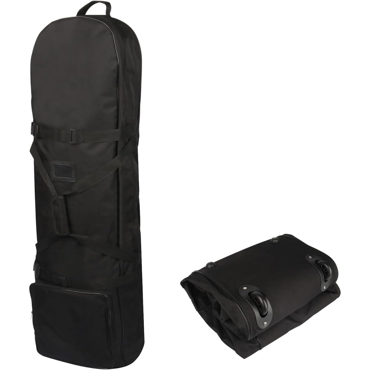 Iptienda Golf Bag Cover High Density 900D Material Golf Travel Cover Golf Aviation Bag with Casters Up to 9.5 Inch Foldable Golf Bag Travel Case Wear Resistant - Black