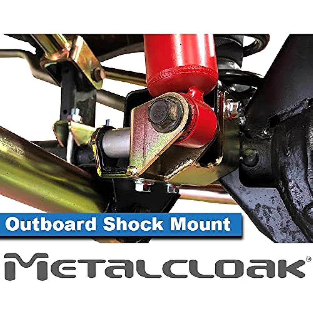 METALCLOAK Rower Front Shock Mount Spacer Relocation Kit for Jeep Wrangler JK